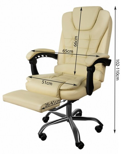 Офисное кресло с подставкой для ног MALATEC 23287 бежевое - Зображення 7
