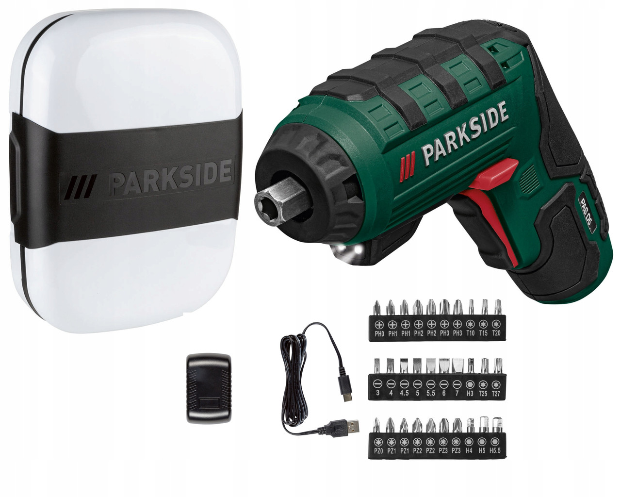 Аккумуляторная отвертка Parkside PAS 5 D5 шуруповерт с насадками 4 V, 1500 mAh, 10 Nm, Германия - Зображення 8