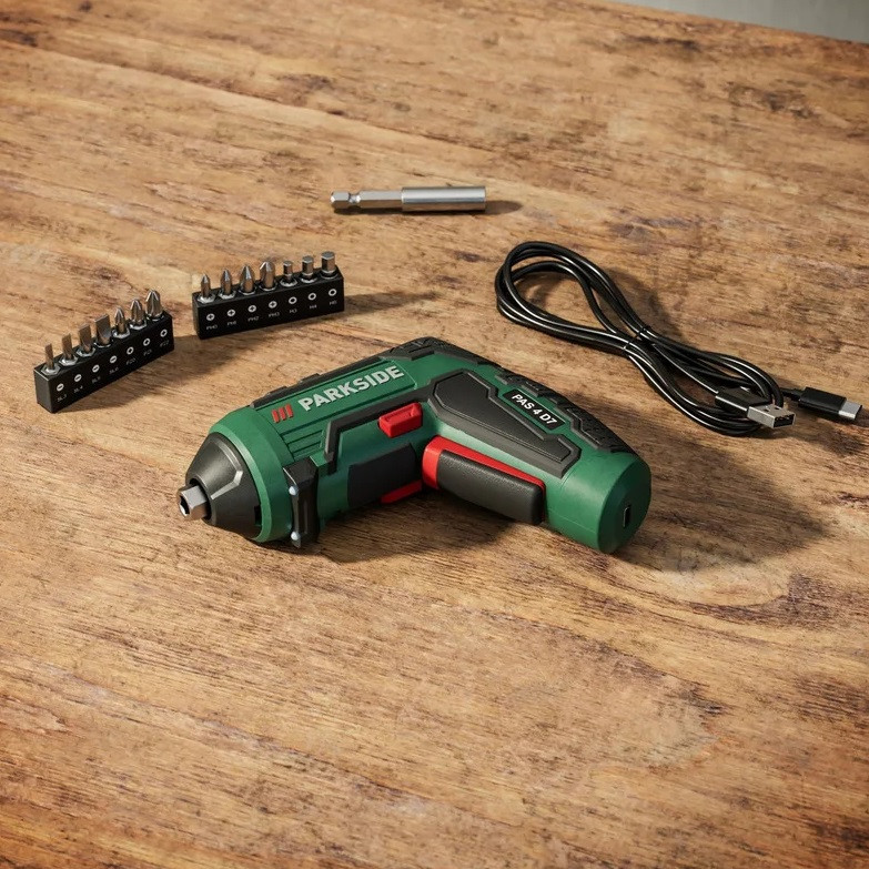 Аккумуляторная отвертка Parkside PAS 4 D7 шуруповерт с насадками 4 V, 1500 mAh, 10 Nm, Германия - Зображення 10