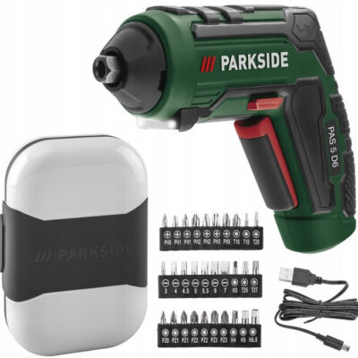 Аккумуляторная отвертка Parkside PAS 5 D5 шуруповерт с насадками 4 V, 1500 mAh, 10 Nm, Германия