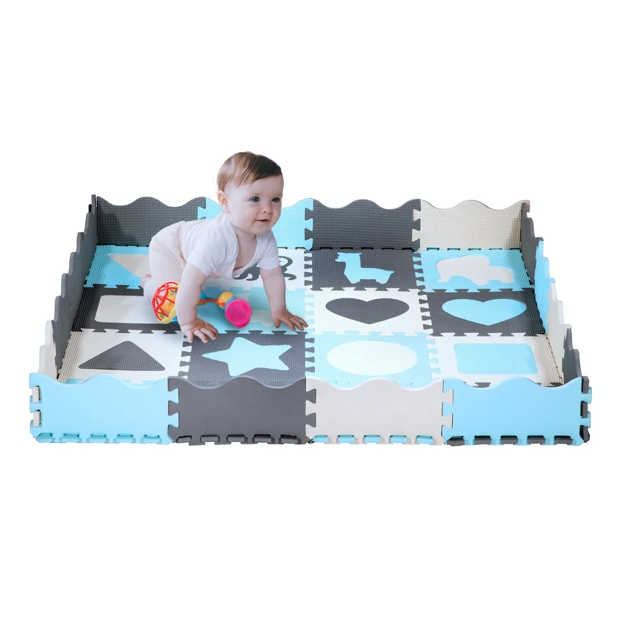 Развивающий коврик манеж-пазл Nils Fun MD03 140x140см 36 элементов MINT - Зображення 3