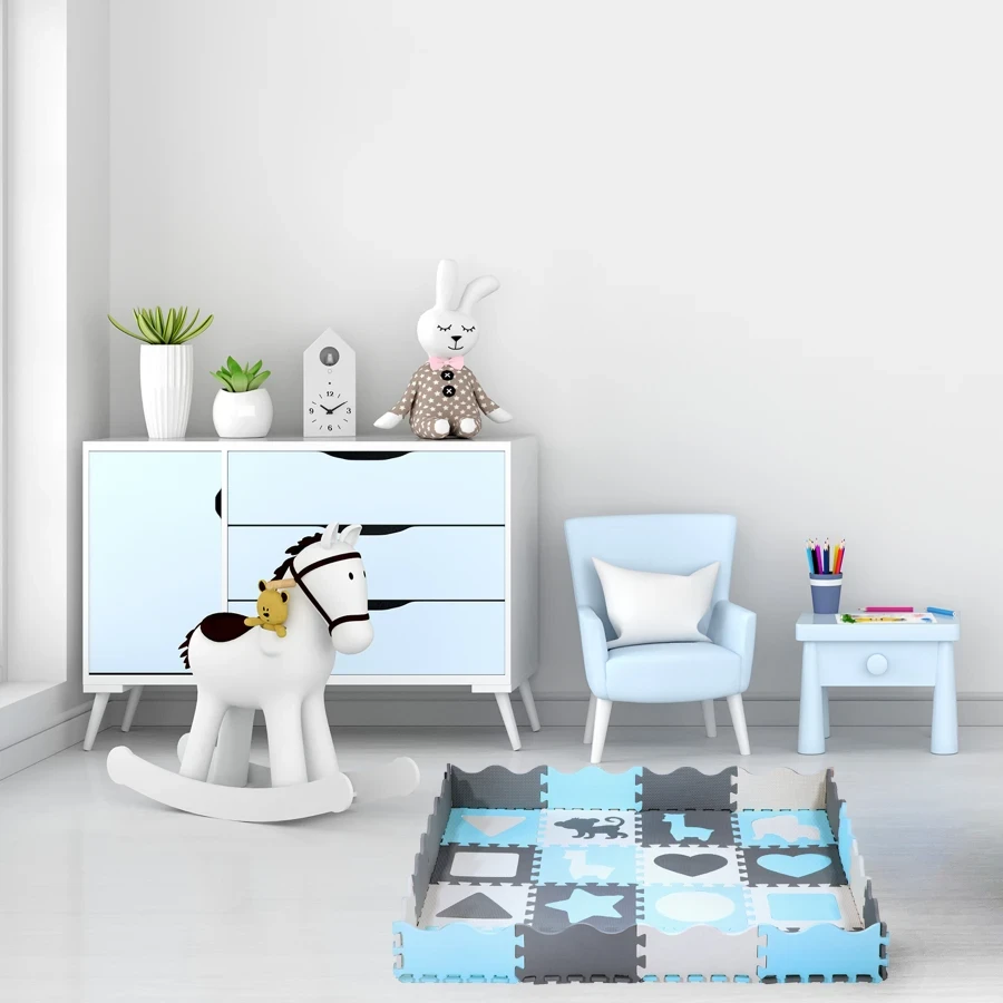Развивающий коврик манеж-пазл Nils Fun MD03 140x140см 36 элементов MINT - Зображення 4