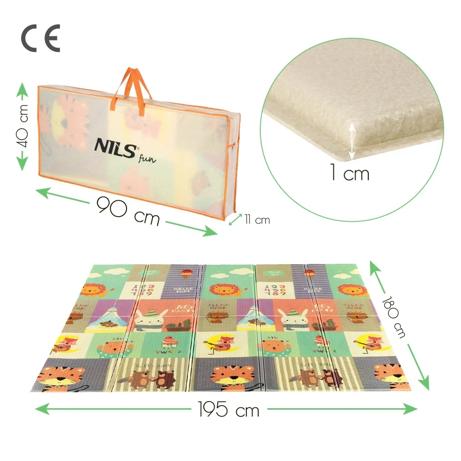 Детский складной коврик Nils Fun Zoo MD04 195x180 см - Зображення 6