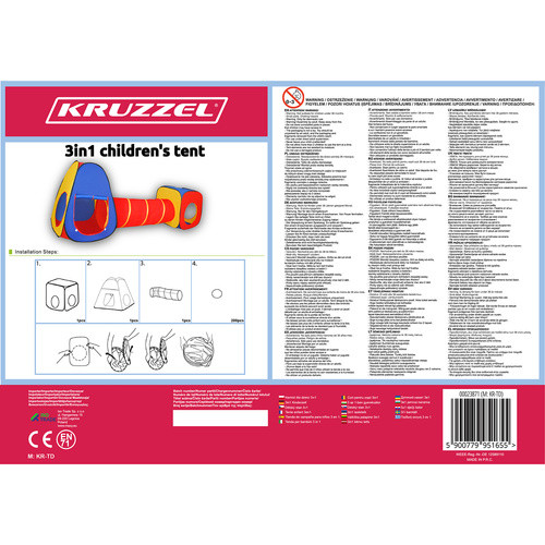 Палатка-тоннель для детских игр 3 в 1 Kruzzel 23871 - Зображення 2