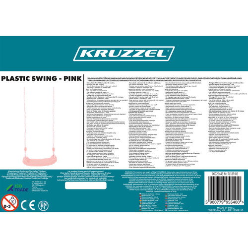 Качели детские пластиковые Kruzzel 25445 до 50 кг Розовые - Зображення 2
