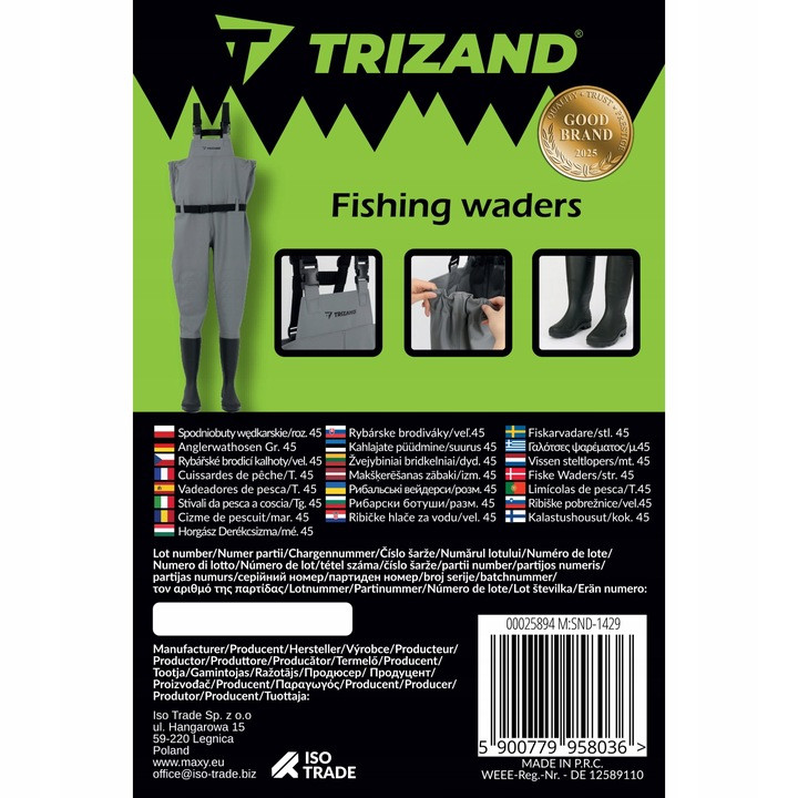 Комбинезон рыбацкий вейдерсы Trizand 25894 р. 45 Заброды - Зображення 7