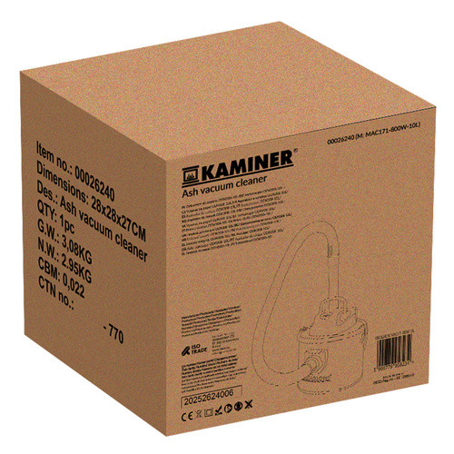 Пылесос для камина и пепла 10 л 800 Вт Kaminer 26240 - Зображення 3