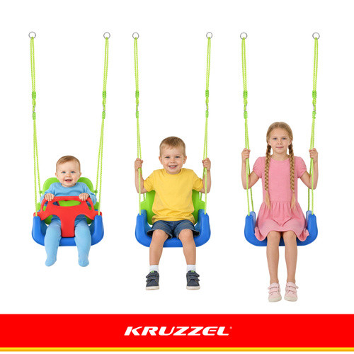 Детская качеля-трансформер 3-в-1 зелено-синяя Kruzzel 27358 - Зображення 8