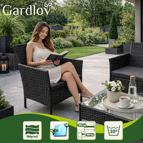Садовая мебель из черного ротанга Gardlov 26908 - Зображення 4