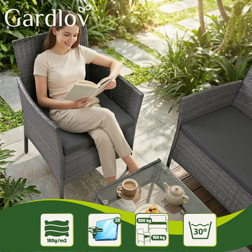 Садовая мебель из ротанга антрацитового цвета Gardlov 26907 - Зображення 4