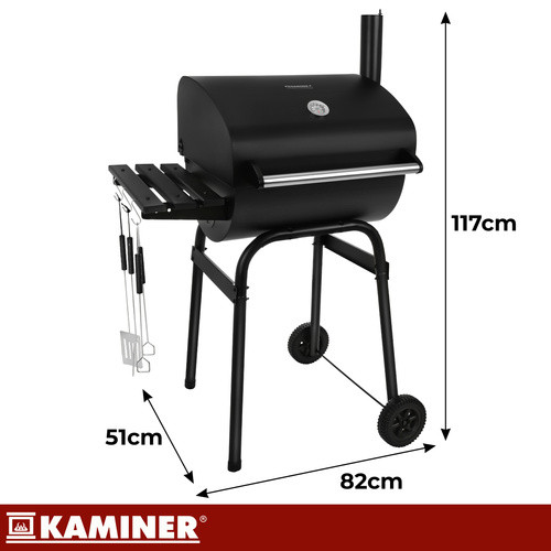 Садовый гриль с крышкой 82x51x117 см Kaminer 27316 - Зображення 2