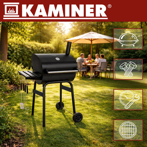 Садовый гриль с крышкой 82x51x117 см Kaminer 27316 - Зображення 10