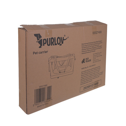 Сумка-переноска Purlov 27480 для собак и котов до 25 кг 60×42x44 см, сложная с металлическим каркасом - Зображення 2