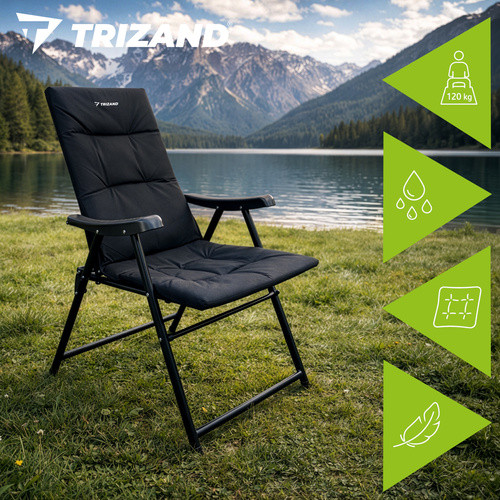 Кресло туристическое Trizand 27609 складное, высокая спинка, до 120 кг, 59×70×91 см - Зображення 4
