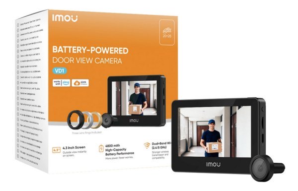 Умный Wi-Fi видеоглазок для дверей IMOU VD1 5MP с аккумулятором и AI-детектором движения - Зображення 3